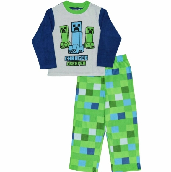 Boys Minecraft Charged Creeper Pajama & Robe Set - Picture 2 of 7